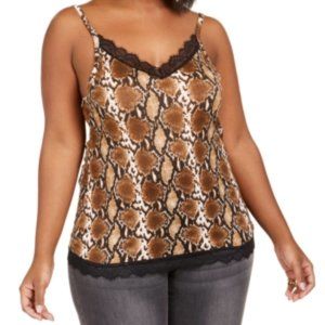 Full Circle Trends Trendy Plus Size Lace-Trim Tank